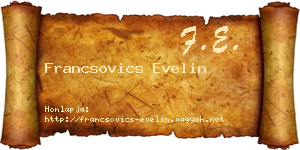 Francsovics Evelin névjegykártya